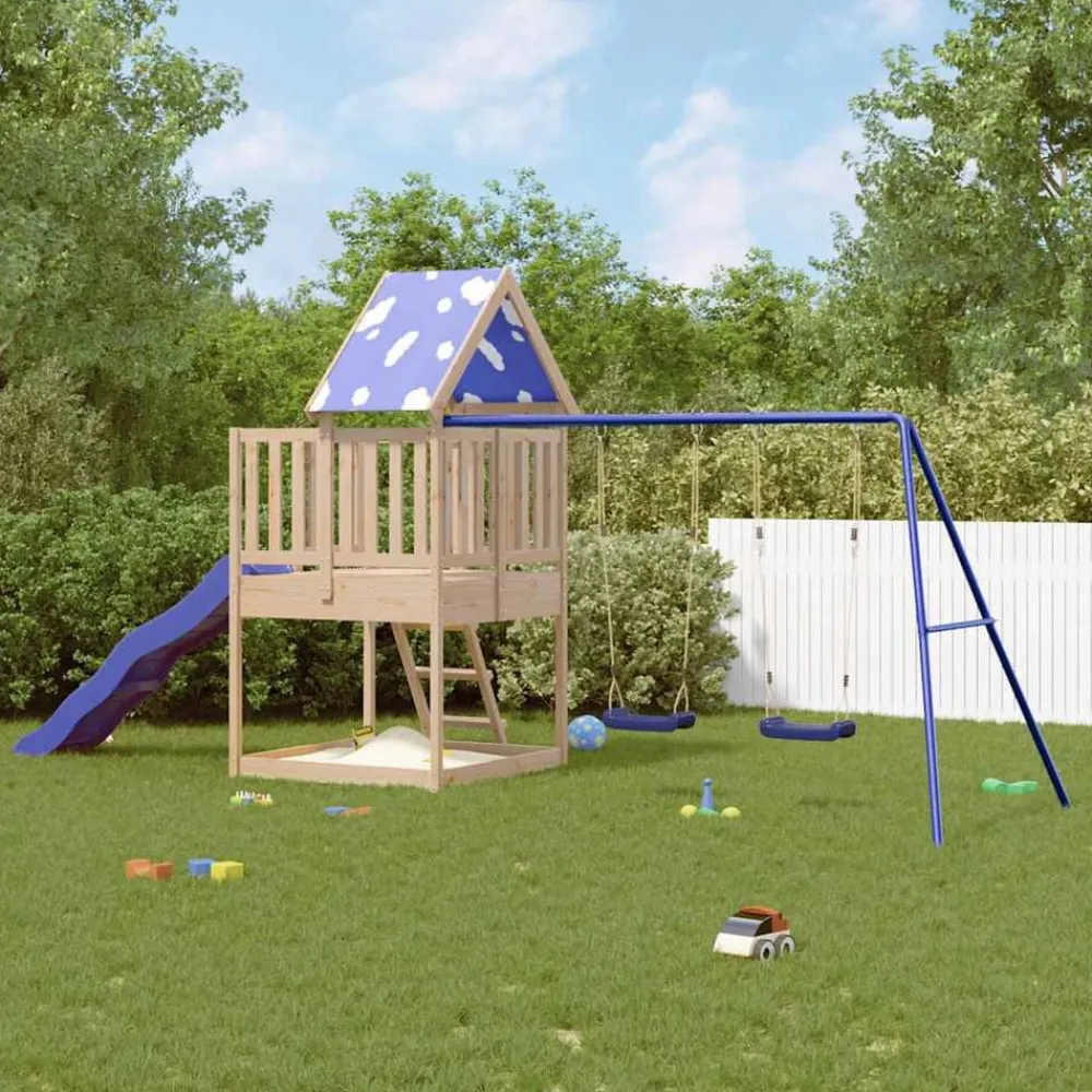vidaXL Parque infantil de exterior de madera maciza de pino Online