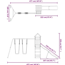 vidaXL Parque infantil de exterior madera de pino impregnada Best