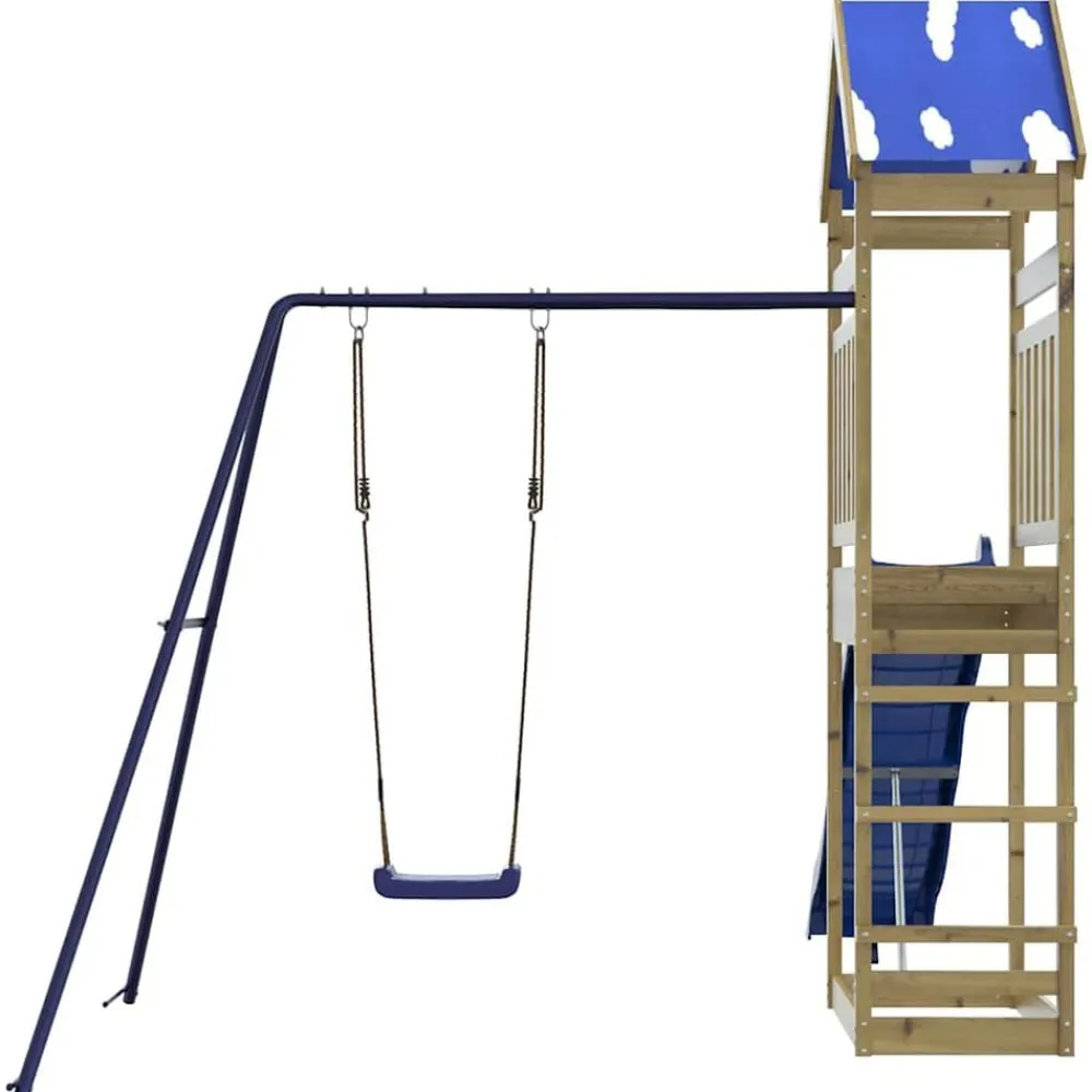 vidaXL Parque infantil de exterior madera de pino impregnada Clearance