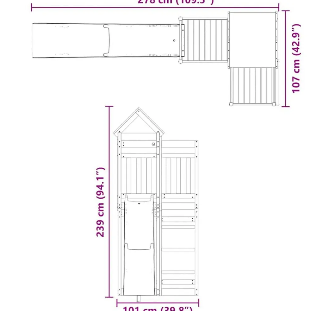 vidaXL Parque infantil de exterior madera de pino impregnada Discount