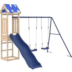 vidaXL Parque infantil de exterior de madera maciza de pino Clearance