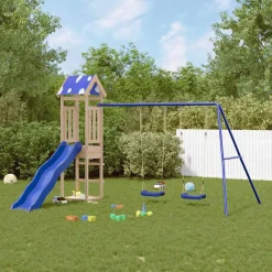 vidaXL Parque infantil de exterior de madera maciza de pino Clearance