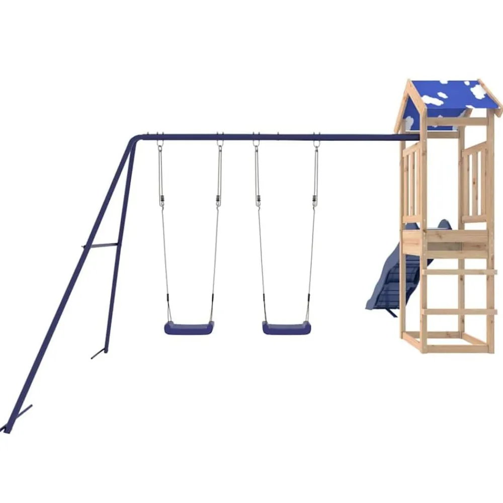 vidaXL Parque infantil de exterior de madera maciza de pino Clearance