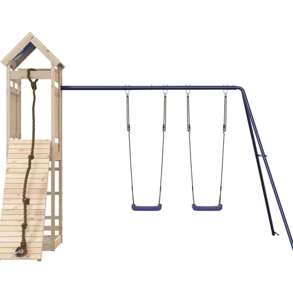 vidaXL Parque infantil de exterior de madera maciza de pino Outlet