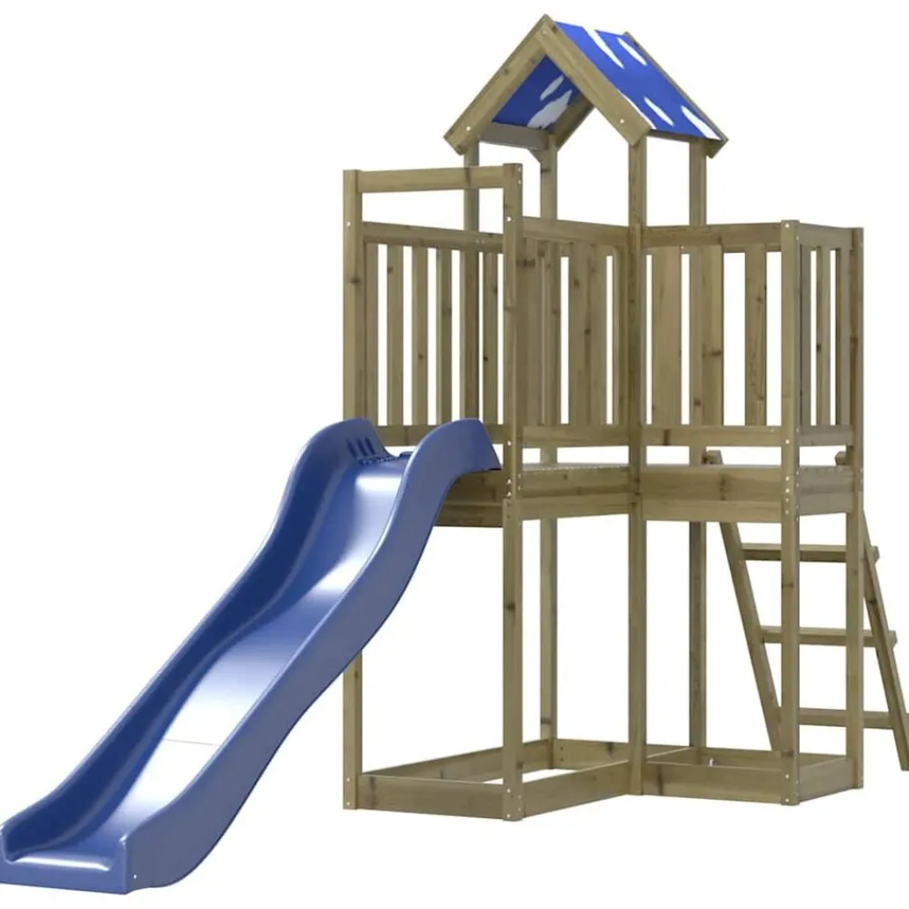 vidaXL Parque infantil de exterior madera de pino impregnada Clearance