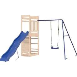 vidaXL Parque infantil de exterior madera maciza de pino