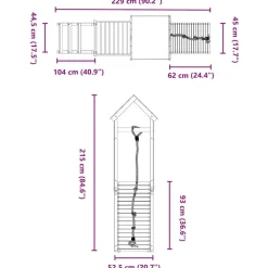 vidaXL Parque infantil de exterior madera de pino impregnada Outlet