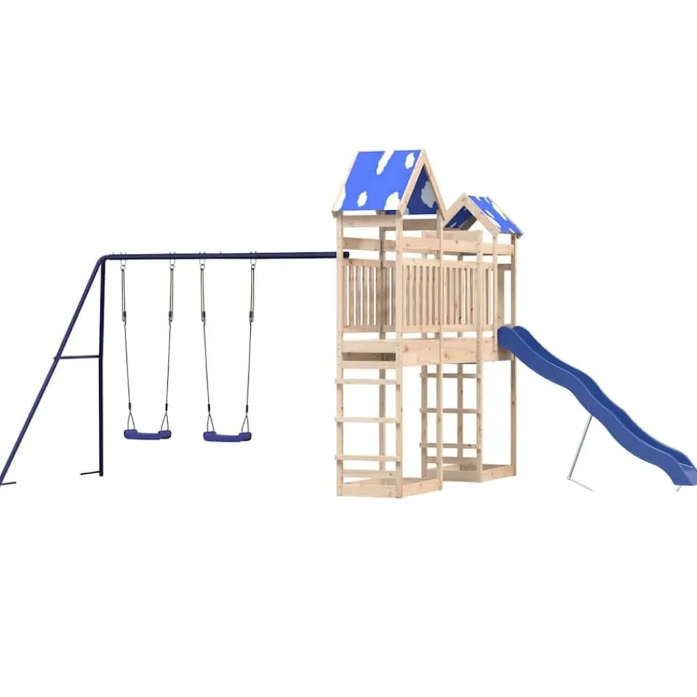 vidaXL Parque infantil de exterior de madera maciza de pino Online
