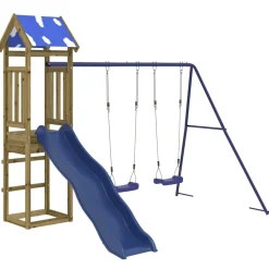 vidaXL Parque infantil de exterior madera de pino impregnada Clearance