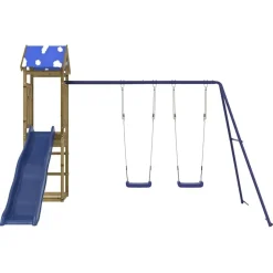 vidaXL Parque infantil de exterior madera de pino impregnada Clearance