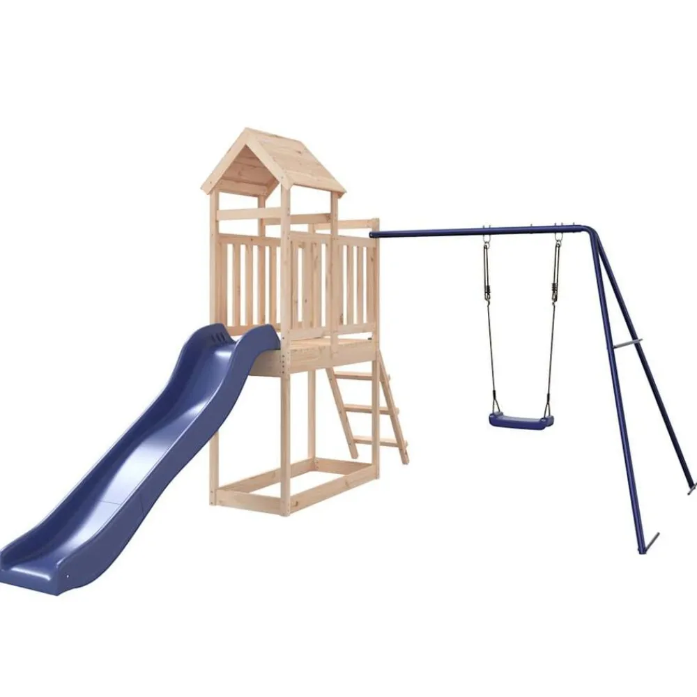 vidaXL Parque infantil de exterior madera maciza de pino
