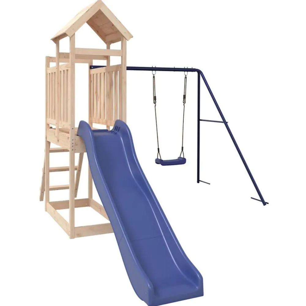 vidaXL Parque infantil de exterior madera maciza de pino