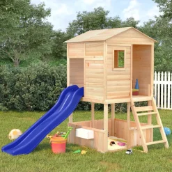 vidaXL Estructuras Para Juegos Al Aire Libre-Parque infantil de exterior madera maciza de abeto
