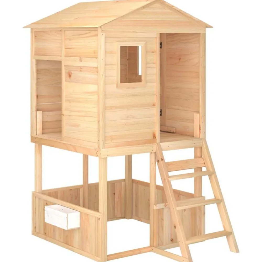vidaXL Estructuras Para Juegos Al Aire Libre-Parque infantil de exterior madera maciza de abeto