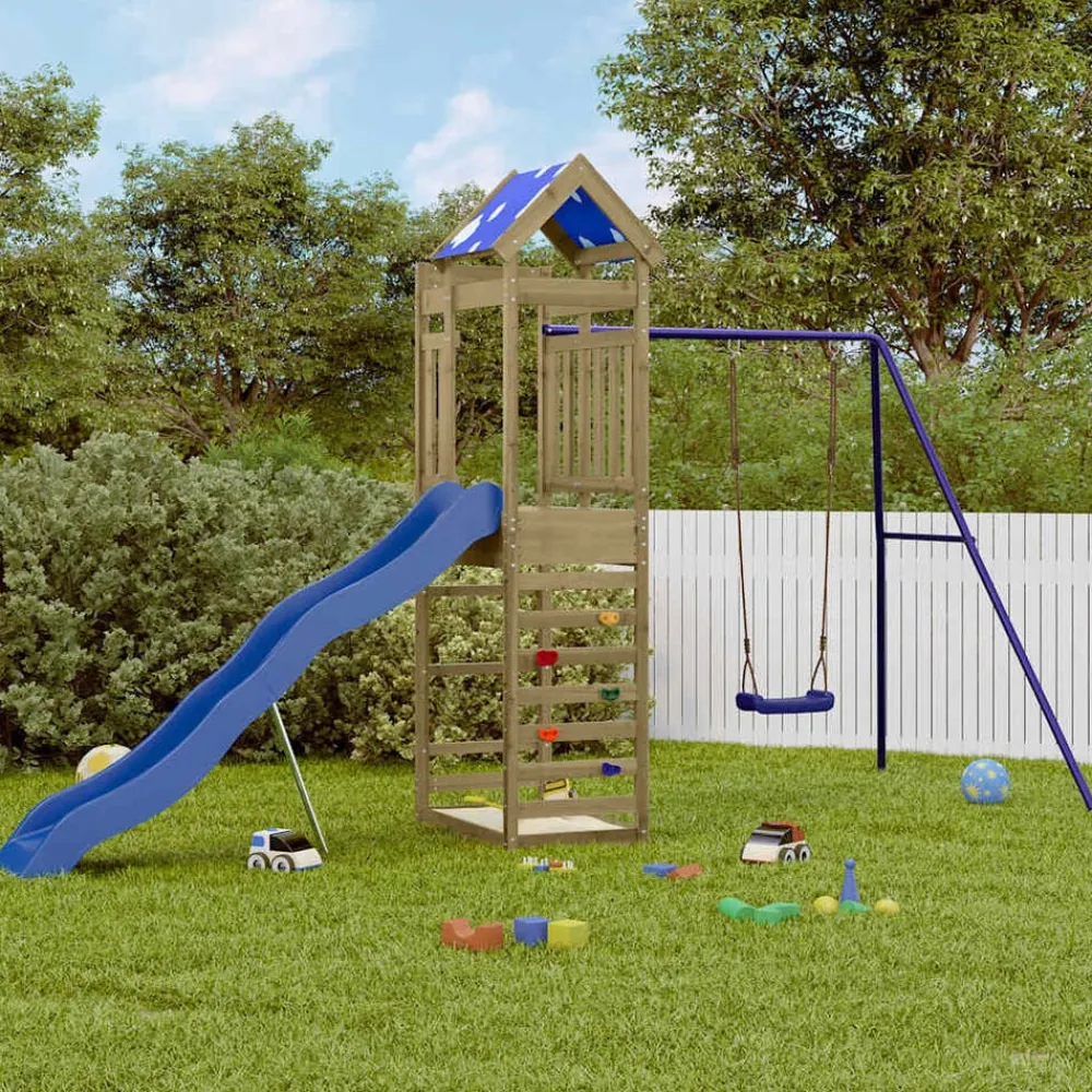 vidaXL Parque infantil de exterior madera de pino impregnada Hot