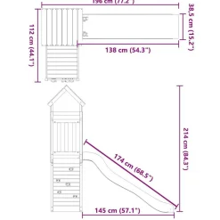 vidaXL Parque infantil de exterior madera maciza Douglas Outlet