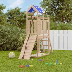vidaXL Parque infantil de exterior de madera maciza de pino New