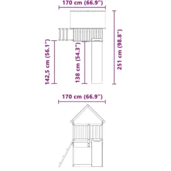 vidaXL Parque infantil de exterior de madera maciza de pino Hot