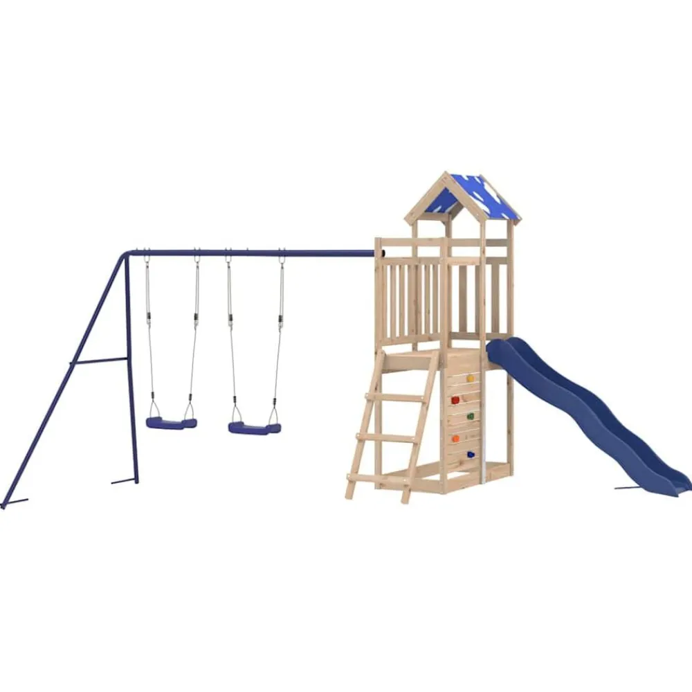 vidaXL Parque infantil de exterior de madera maciza de pino Hot
