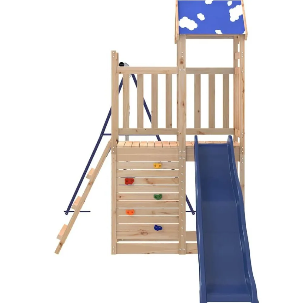vidaXL Parque infantil de exterior de madera maciza de pino Hot
