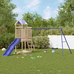vidaXL Parque infantil de exterior de madera maciza de pino Best