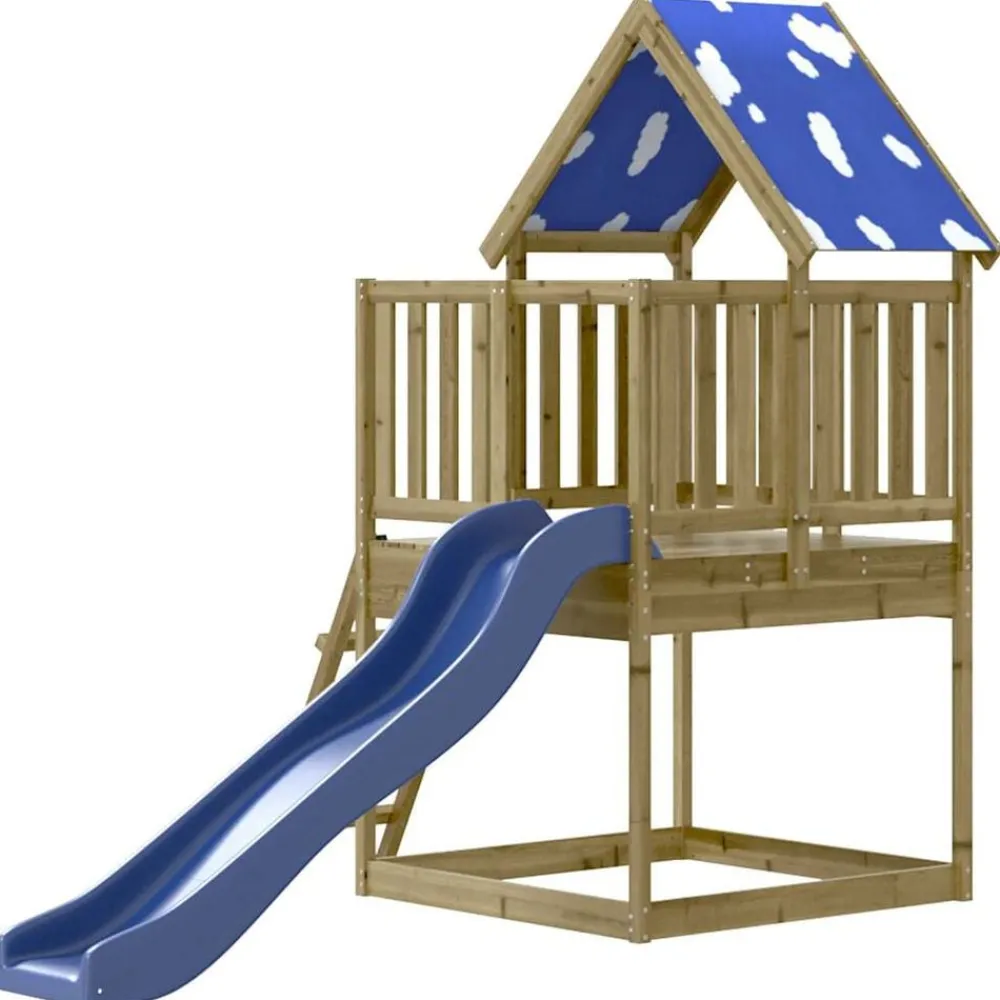 vidaXL Parque infantil de exterior madera de pino impregnada Clearance