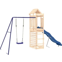 vidaXL Parque infantil de exterior madera maciza de pino New
