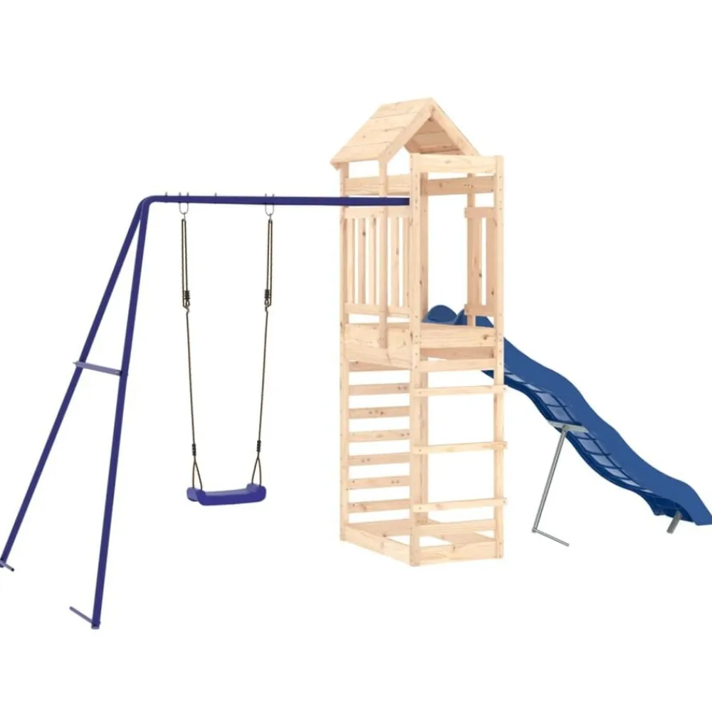 vidaXL Parque infantil de exterior madera maciza de pino New