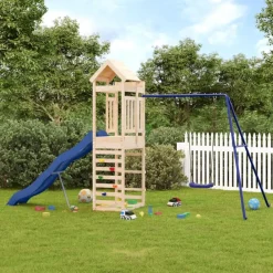 vidaXL Parque infantil de exterior madera maciza de pino New