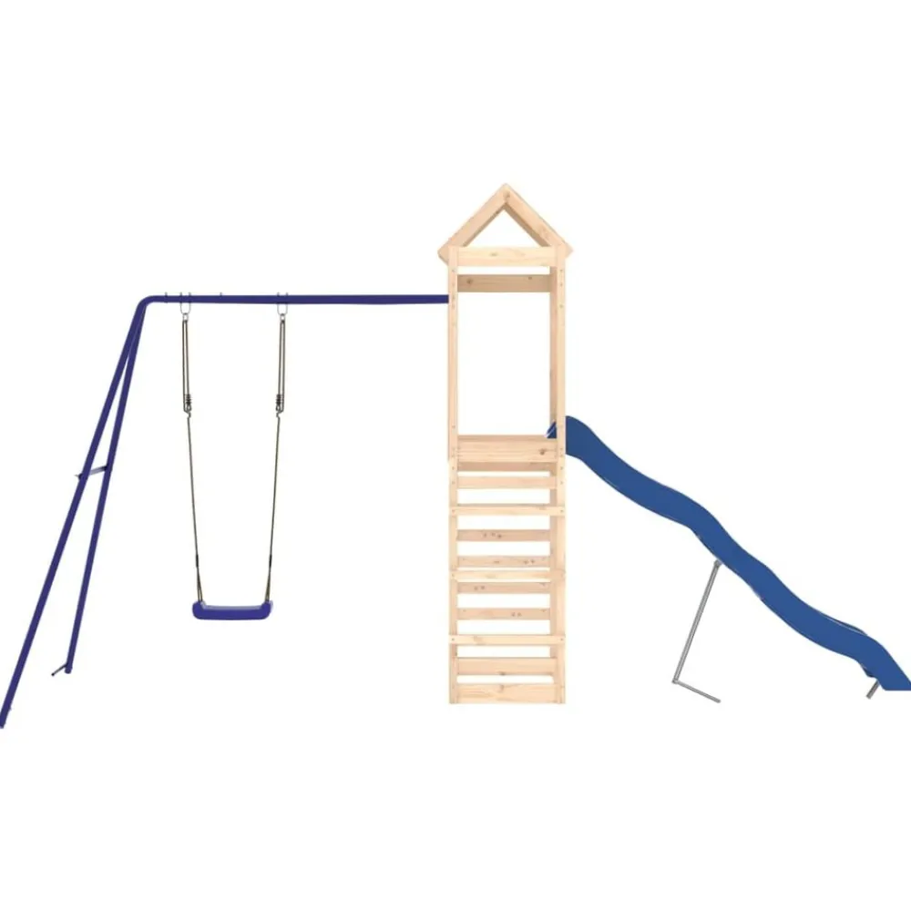 vidaXL Parque infantil de exterior madera maciza de pino New