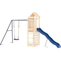 vidaXL Parque infantil de exterior madera maciza de pino New