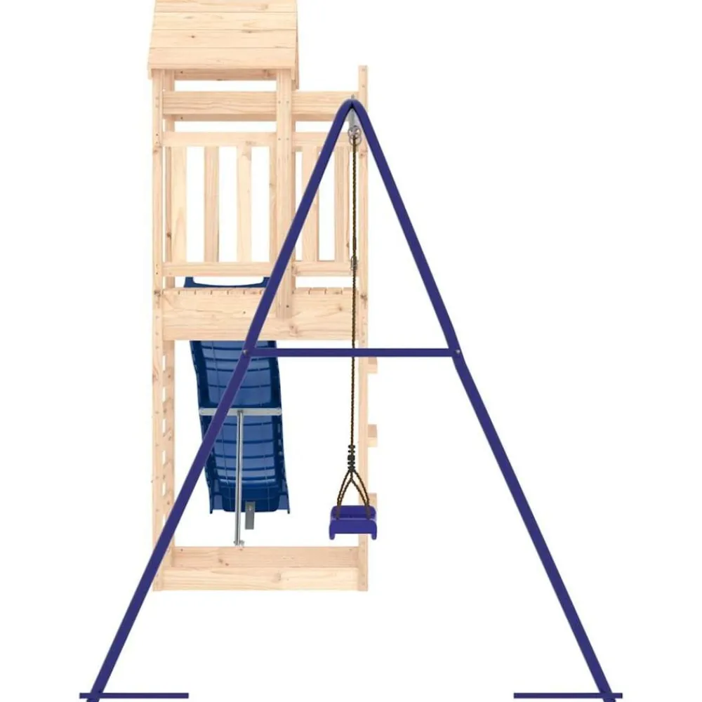 vidaXL Parque infantil de exterior madera maciza de pino New