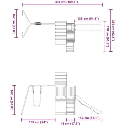 vidaXL Parque infantil de exterior madera maciza Douglas Best