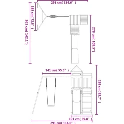 vidaXL Parque infantil de exterior madera de pino impregnada New