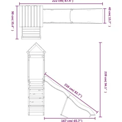 vidaXL Parque infantil de exterior madera maciza Douglas Sale
