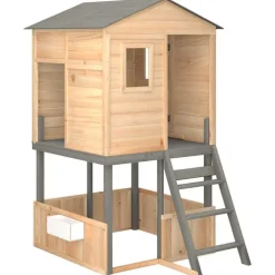 vidaXL Estructuras Para Juegos Al Aire Libre-Parque infantil de exterior madera maciza de abeto
