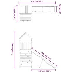 vidaXL Parque infantil de exterior madera maciza Douglas Sale