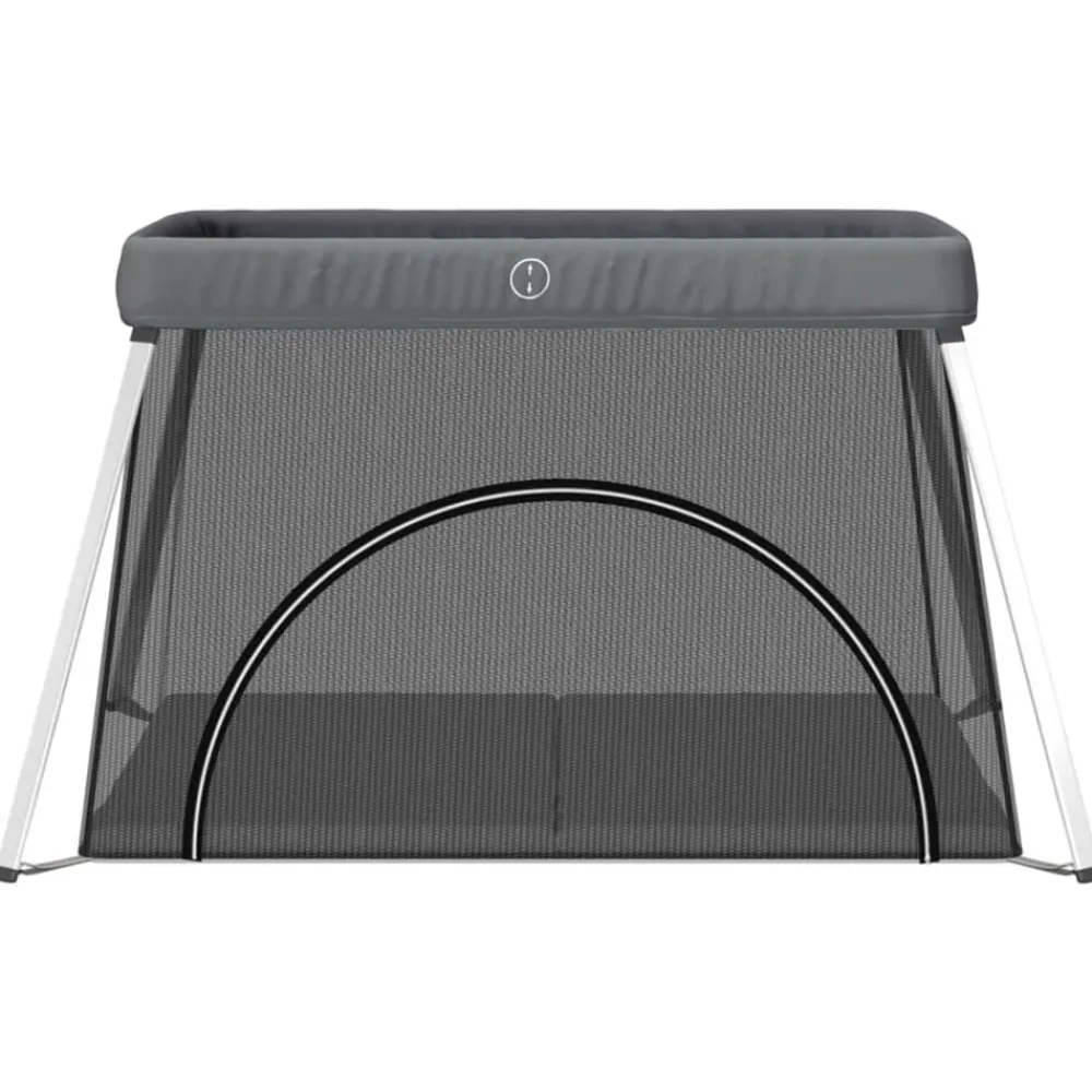 vidaXL Parque infantil para bebés con colchón tela lino Gris oscuro
