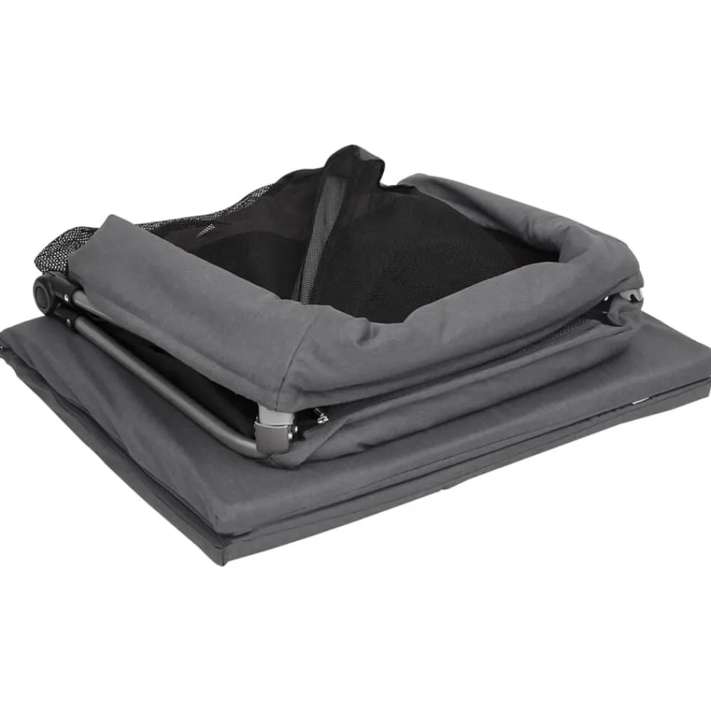 vidaXL Parque infantil para bebés con colchón tela lino Gris oscuro