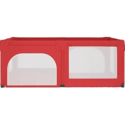 vidaXL Parque para bebés con 2 puertas tela Oxford Rojo Discount