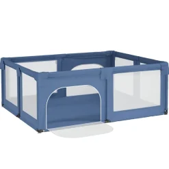 vidaXL Parque para bebés con 2 puertas tela Oxford Azul claro Hot