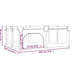 vidaXL Parque para bebés con 2 puertas tela Oxford Azul claro Hot