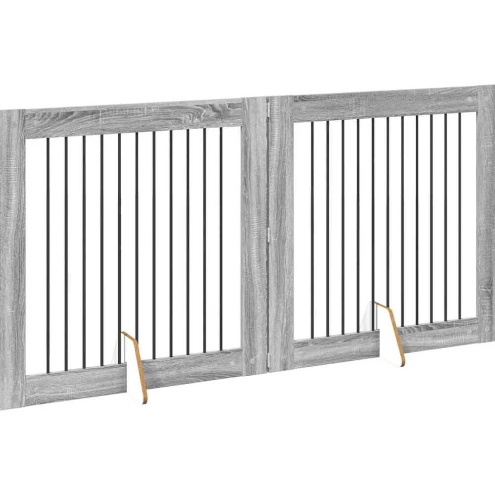 vidaXL Parque para Perros Manual 2 pcs 100 x 100 cm Gris Sonoma Outlet