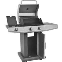 vidaXL Parrilla de Gas con Quemador con rueda con puerta Plateado Sale