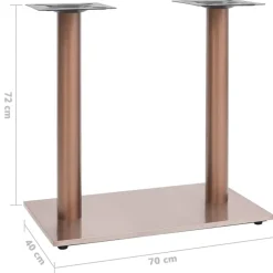 vidaXL Pata de mesa de bistró acero inoxidable latón 70x40x72 cm Dorado New