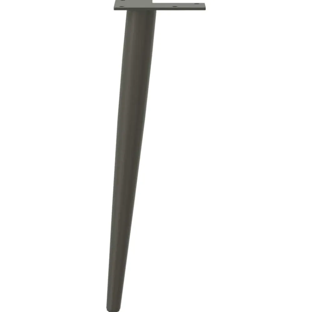 vidaXL Patas cónicas para mesa de centro (4 unidades), , 30-31 cm, acero Antracita New