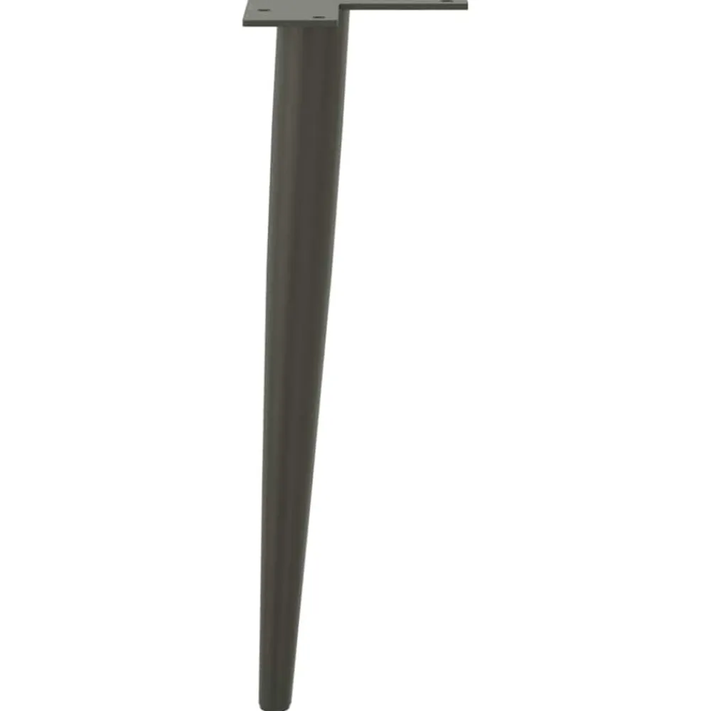 vidaXL Patas cónicas para mesa de centro (4 unidades), , 30-31 cm, acero Antracita New