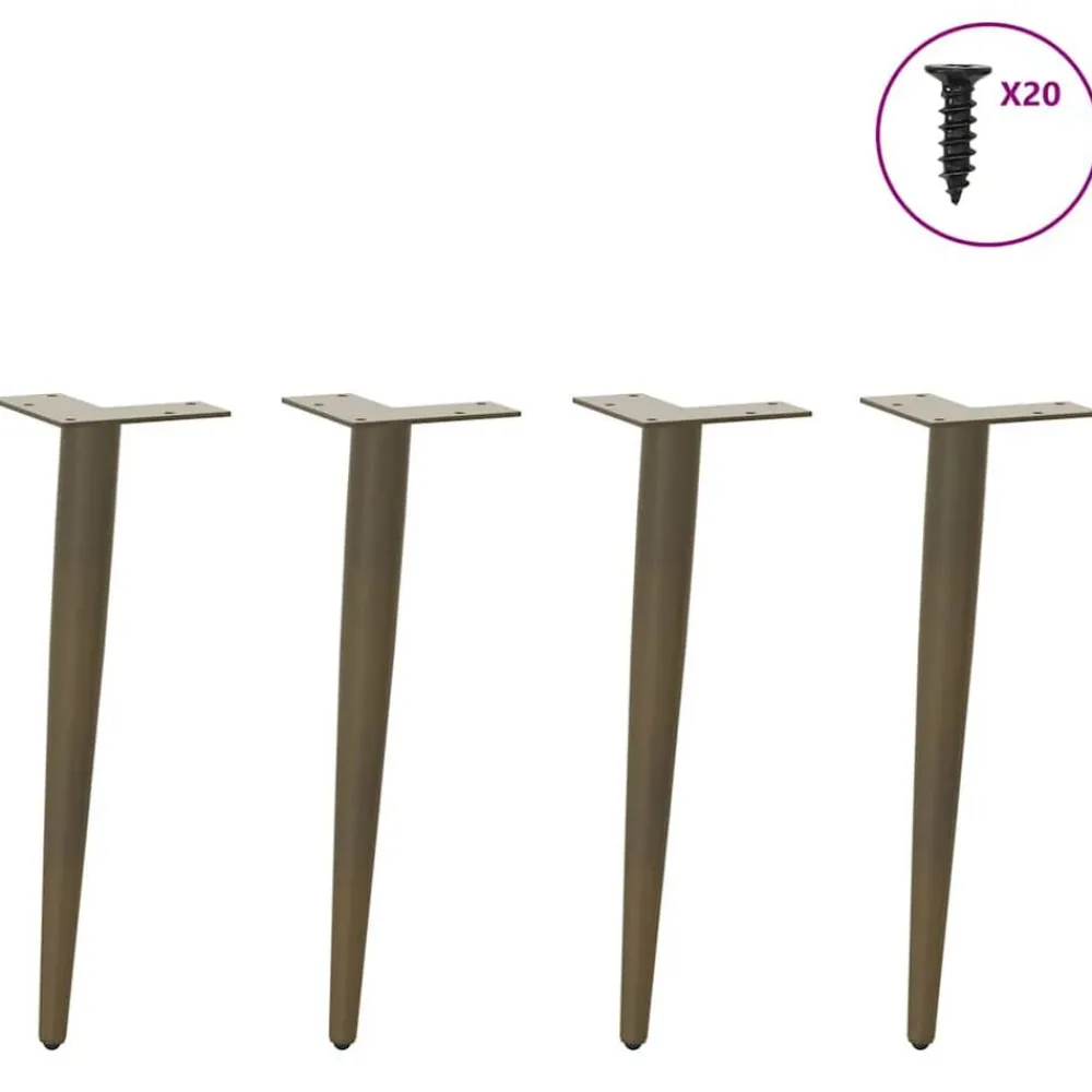 vidaXL Accesorios Para Mesas-Patas cónicas para mesa de centro , 4 unidades, acero , 30-31 cm