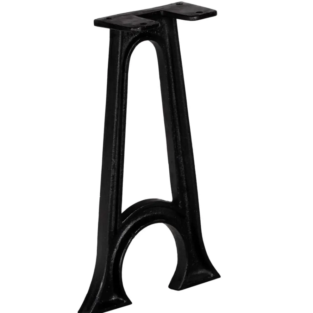 vidaXL Accesorios Para Mesas-Patas de banco base arqueada en forma de A hierro fundido2 uds