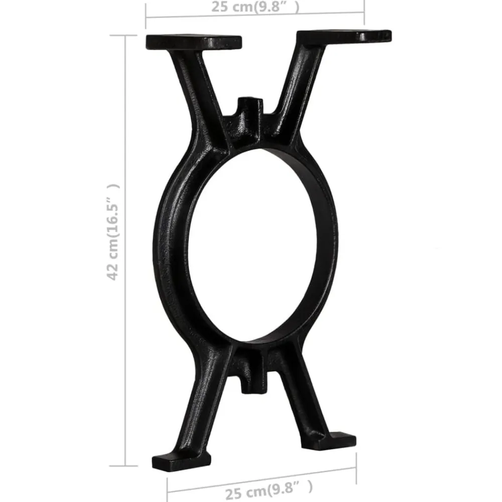 vidaXL Patas de banco en forma de O 2 unidades hierro fundido Clearance